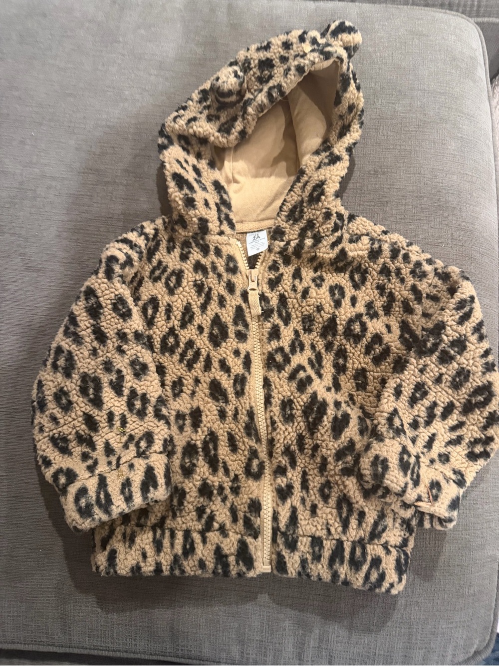 Carter's Tan Leopard Print Sherpa Hooded Jacket